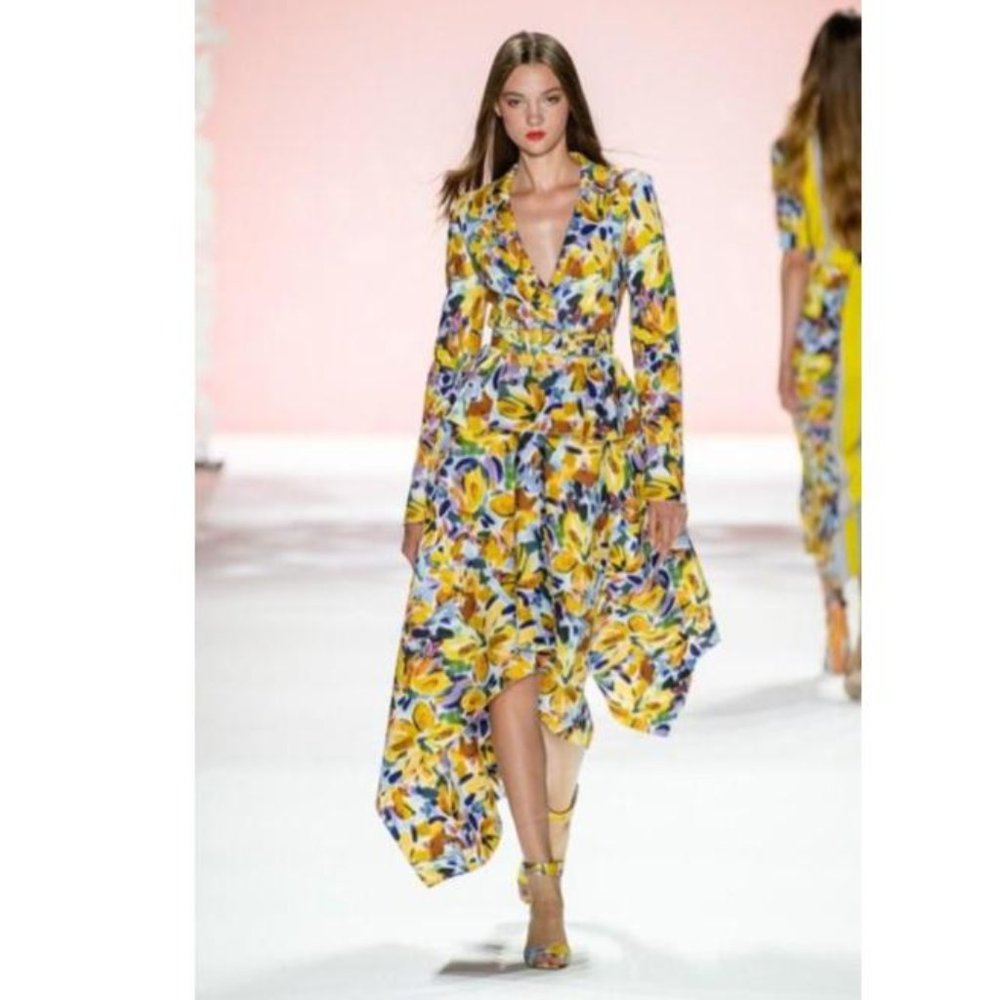 BADGLEY MISCHKA PRINTED ASYMMETRICAL SUIT DRESS 2